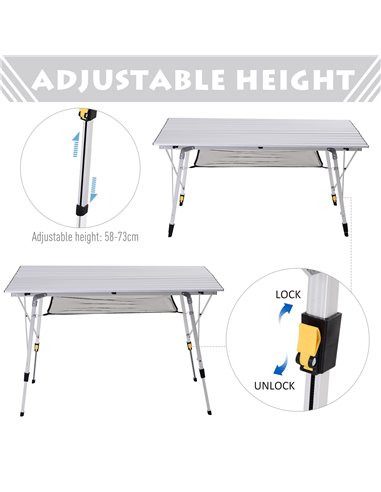 Outsunny 4FT Portable Folding Aluminium Picnic Table A20-146