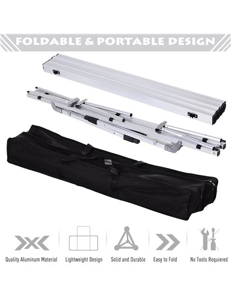 Outsunny 4FT Folding Aluminium Picnic Table Portable Camping BBQ Table Roll Up Top Mesh Layer Rack with Carrying Bag - pic 30738 | FastDaddyshop