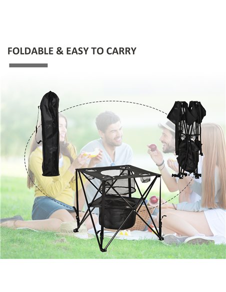 Outsunny Portable Folding Camping Table with Built-in Cooler A20-206 - pic 30754 | FastDaddyshop