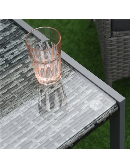 Outsunny Rattan End Table Side Coffee Desk Outdoor Patio Wicker Sofa Chat Garden Furniture - pic 30777 | FastDaddyshop