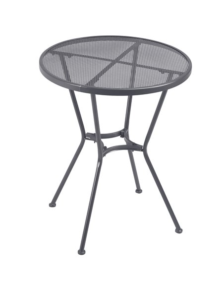 Outsunny 60cm Garden Metal Round Table with Mesh Tabletop, Dark grey - pic 30778 | FastDaddyshop