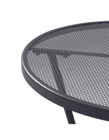 Outsunny 60cm Garden Round Table Metal Outside Bistro Table with Mesh Tabletop for Garden Balcony Deck, Dark grey