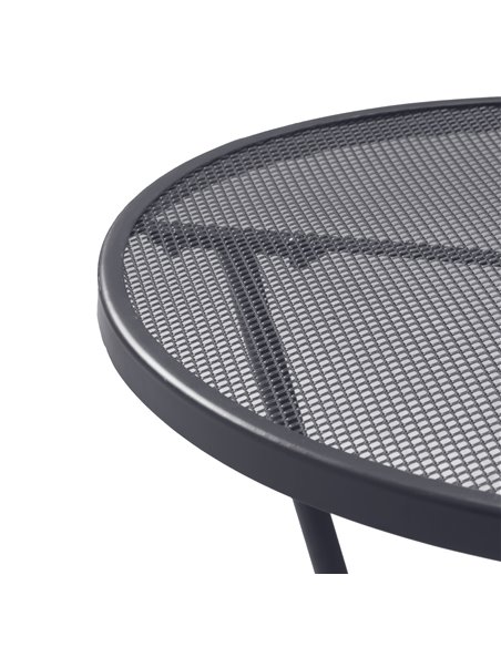 Outsunny 60cm Garden Round Table Metal Outside Bistro Table with Mesh Tabletop for Garden Balcony Deck, Dark grey - pic 30784 | FastDaddyshop