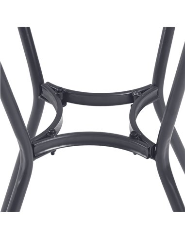Outsunny 60cm Garden Round Table Metal Outside Bistro Table with Mesh Tabletop for Garden Balcony Deck, Dark grey