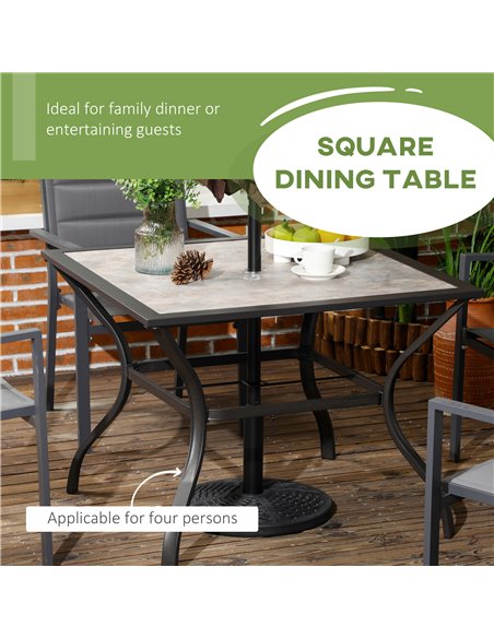 Outsunny Garden Table for 4 with PC Board Tabletop, Grey 84G-009V00GY - pic 30799 | FastDaddyshop