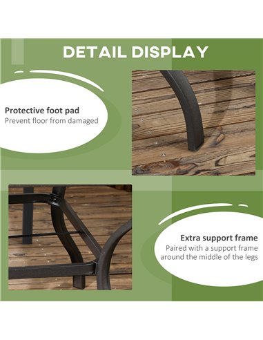 Outsunny Garden Table for 4 with PC Board Tabletop for Patio, Backyard, Grey