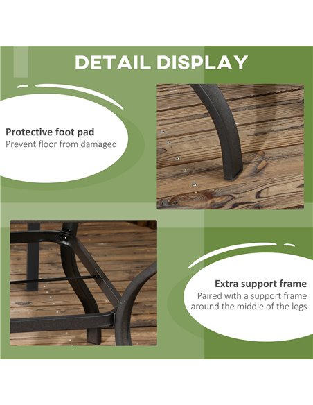 Outsunny Garden Table for 4 with PC Board Tabletop for Patio, Backyard, Grey - pic 30801 | FastDaddyshop