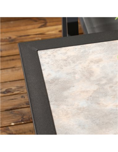 Outsunny Garden Table for 4 with PC Board Tabletop for Patio, Backyard, Grey