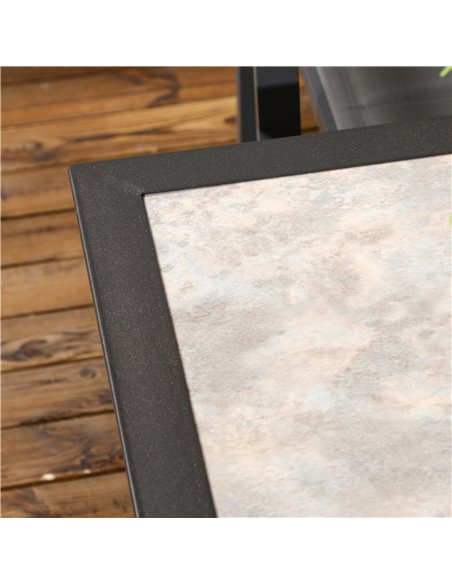 Outsunny Garden Table for 4 with PC Board Tabletop for Patio, Backyard, Grey - pic 30804 | FastDaddyshop