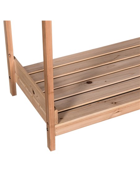 Outsunny Wooden Garden Potting Table with Drawer, Natural Wood Colour - pic 30848 | FastDaddyshop