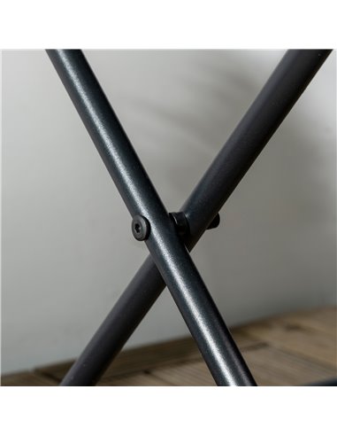 Outsunny Square PE Wicker Rattan Folding Table - Black
