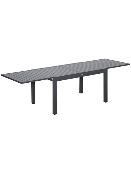 Outsunny 10 Seater Extendable Garden Table with Aluminium Frame for Lawn, Balcony and Backyard, Grey - pic 30877 | FastDaddyshop
