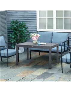 Outsunny 10 Seater Extendable Garden Table with Aluminium Frame for Lawn, Balcony and Backyard, Grey 2