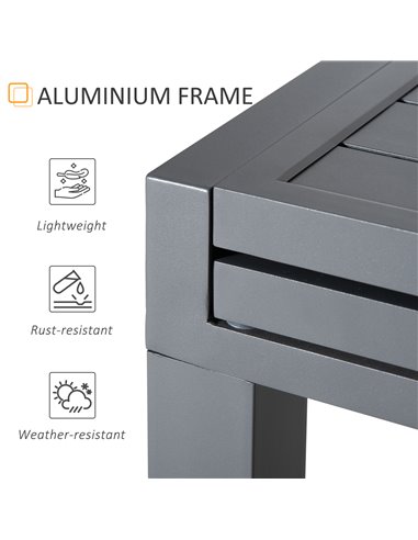 Outsunny 10 Seater Extendable Garden Table with Aluminium Frame, Grey 84B-782