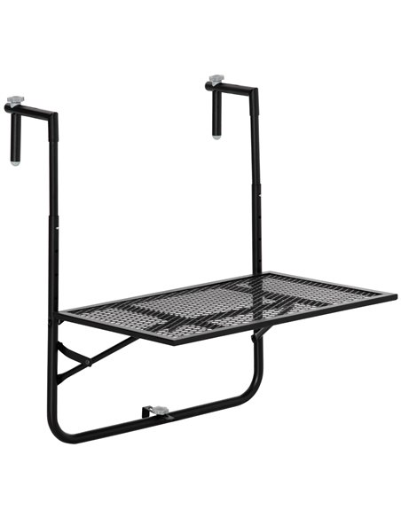 Outsunny Balcony Metal Wall Mount Hanging Table for Patio and Garden, Black - pic 30886 | FastDaddyshop