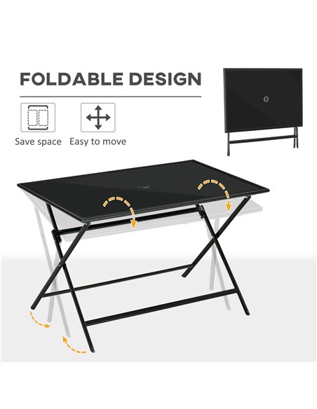 Outsunny Folding Outdoor Dining Table for 6 people, Black 84B-662 - pic 30917 | FastDaddyshop