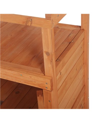Outsunny Multi-function Potting Bench Table with Storage Cabinet, Galvanized Table Top, Orange