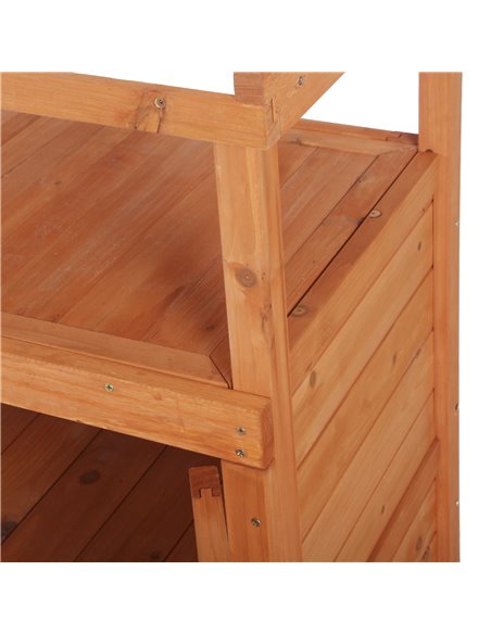 Outsunny Multi-function Potting Bench Table with Storage Cabinet, Galvanized Table Top, Orange - pic 30956 | FastDaddyshop
