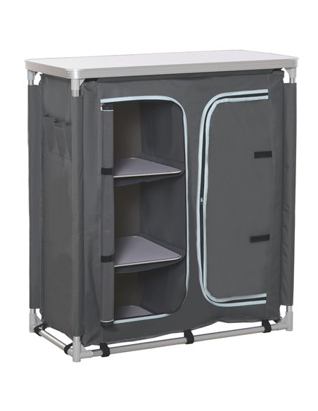 Outsunny Aluminum Camping Table with 3-Shelf with Carrying Bag, Grey - pic 30985 | FastDaddyshop