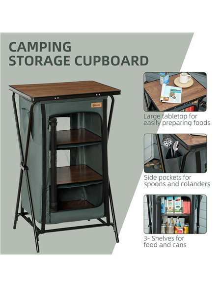 Outsunny Aluminium Foldable Kitchen Station Cook Table, Grey A20-251 - pic 30997 | FastDaddyshop