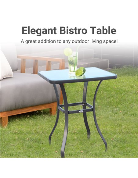 Outsunny Metal Coffee Garden Table with Glass Top 84B-035 - pic 31022 | FastDaddyshop
