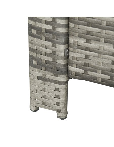 Outsunny 3 pcs PE Rattan Wicker Garden Furniture Set with Storage Table and Chairs, Blue Cushions, Grey Wicker - pic 31170 | FastDaddyshop