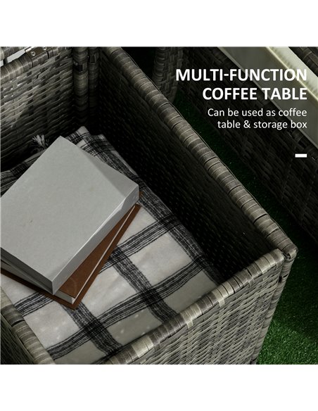 Outsunny 3 pcs PE Rattan Wicker Garden Furniture Set, Orange Cushions 860-111V71OG - pic 31176 | FastDaddyshop