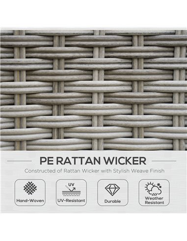Outsunny 6 Pieces Outdoor PE Rattan Garden Furniture Set, Grey 860-283V70MB