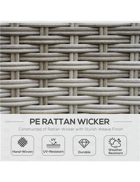 Outsunny 6 Pieces Outdoor PE Rattan Garden Furniture Set, Grey 860-283V70MB - pic 31193 | FastDaddyshop