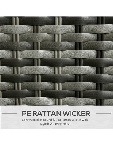 Outsunny 4 Pieces Outdoor PE Rattan Garden Furniture Set, Grey 860-297V70GY