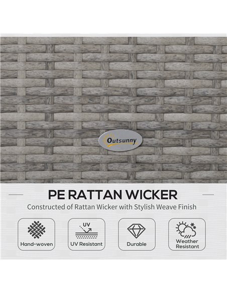 Outsunny 4-Seater PE Rattan Sofa Set with Coffee Table, Grey 860-131V70 - pic 31239 | FastDaddyshop