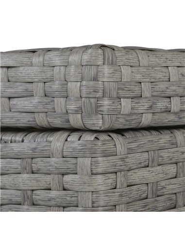 Outsunny 4-Seater PE Rattan Sofa Set with Coffee Table, Side Storage Box, Cushion, Grey