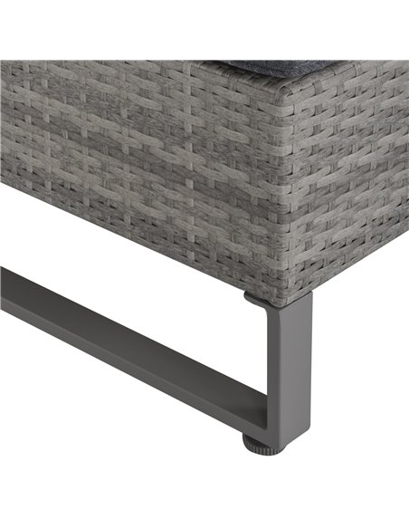 Outsunny 4-Seater PE Rattan Sofa Set with Coffee Table, Side Storage Box, Cushion, Grey - pic 31243 | FastDaddyshop