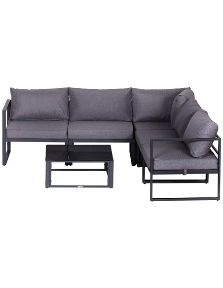 Outsunny 6Pcs Outdoor Sectional Sofa Set Conversation Aluminum Frame w/ Cushion - pic 31260 | FastDaddyshop