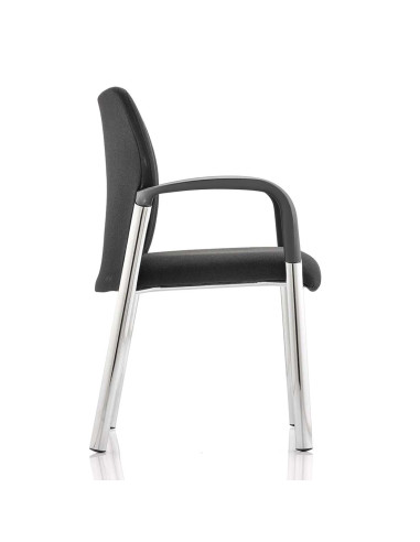 Academy Visitor Chair Black Fabric Back With Arms