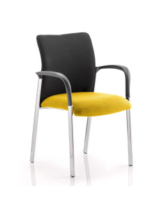 Academy Black Fabric Back Bespoke Colour Seat With Arms Senna Yellow KCUP0029