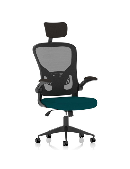 Ace Executive Bespoke Fabric Seat Maringa Teal Mesh Chair With Folding Arms KCUP2002 - pic 31388 | FastDaddyshop