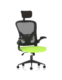 Ace Executive Bespoke Fabric Seat Myrrh Green Mesh Chair With Folding Arms KCUP2003