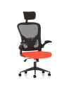 Ace Executive Bespoke Fabric Seat Tabasco Orange Mesh Chair With Folding Arms KCUP2006