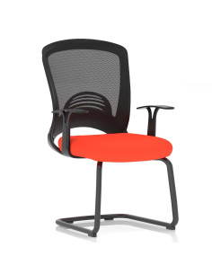 Astro Visitor Bespoke Fabric Seat Tabasco Orange Mesh Chair KCUP2014