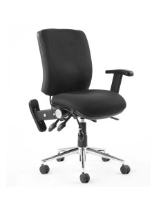Chiro Medium Back Task Operators Chair Black With Height Adjustable KC0003