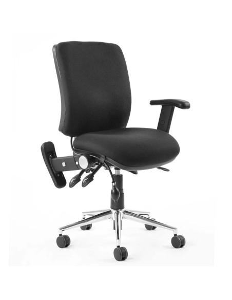Chiro Medium Back Task Operators Chair Black With Height Adjustable KC0003 - pic 31510 | FastDaddyshop