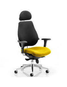 Chiro Plus Ultimate With Headrest Bespoke Colour Seat Chair Senna Yellow KCUP0165