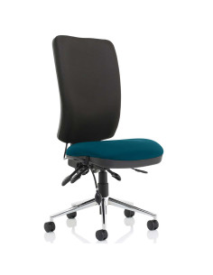 Chiro High Back Office Chair Bespoke Colour Seat Maringa Teal No Arms KCUP1496