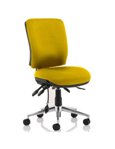 Chiro Medium Back Office Chair Bespoke Colour Senna Yellow No Arms KCUP1507