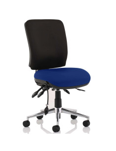 Chiro Medium Back Office Chair Bespoke Colour Seat Stevia Blue No Arms KCUP1508