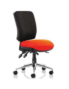 Chiro Medium Back Office Chair Bespoke Colour Seat Tabasco Orange No Arms KCUP1511
