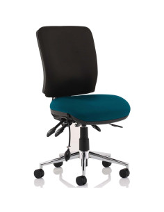 Chiro Medium Back Office Chair Bespoke Colour Seat Maringa Teal No Arms KCUP1514