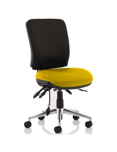 Chiro Medium Back Office Chair Bespoke Colour Seat Senna Yellow No Arms KCUP1515