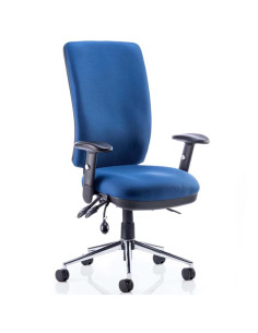 Chiro High Back Task Operators Office Chair Blue With Arms OP000007
